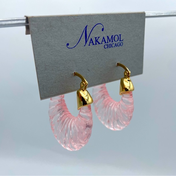 Nakamol Jewelry - Nakamol Pink Scalloped Hoop Earrings NWT